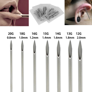 OEM使い捨て無菌ボディピアス針<span class=keywords><strong>14G</strong></span> 15G 16G 16Gパンクチャータータトゥーピアス針耳ボディピアス用