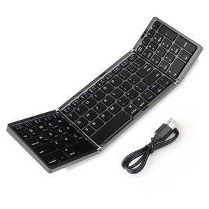 ミニキーボード数字キーパッド折りたたみ式ワイヤレス超スリムキーボードスペイン旅行折りたたみキーボードタブレット用ラップトップ - Product Image 1