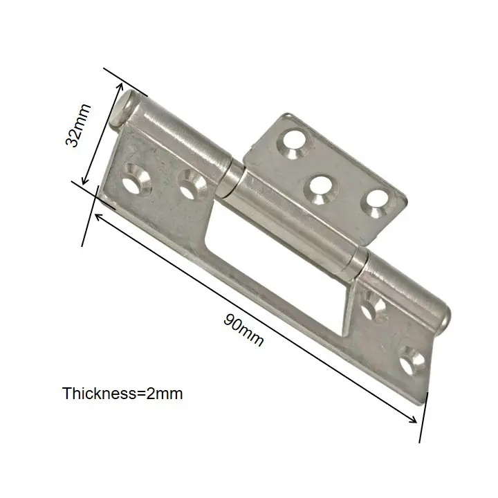 Bisagras para puerta interior de acero inoxidable Bisagras para puerta empotradas con rodamiento de bolas 90x32x2mm con LOGOTIPO personalizado