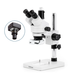 AmScope 3.5x-180x制造144 LED变焦立体显微镜，带10MP数码相机 - Product Image 1