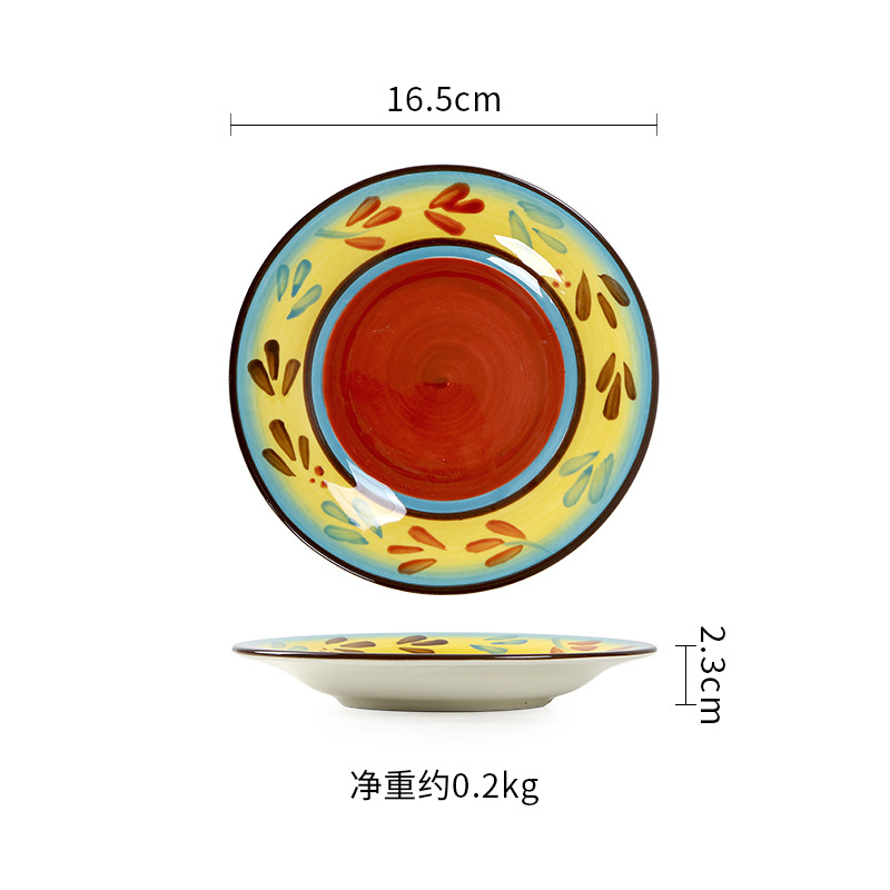 Plat rouge de 6 pouces (j-395)
