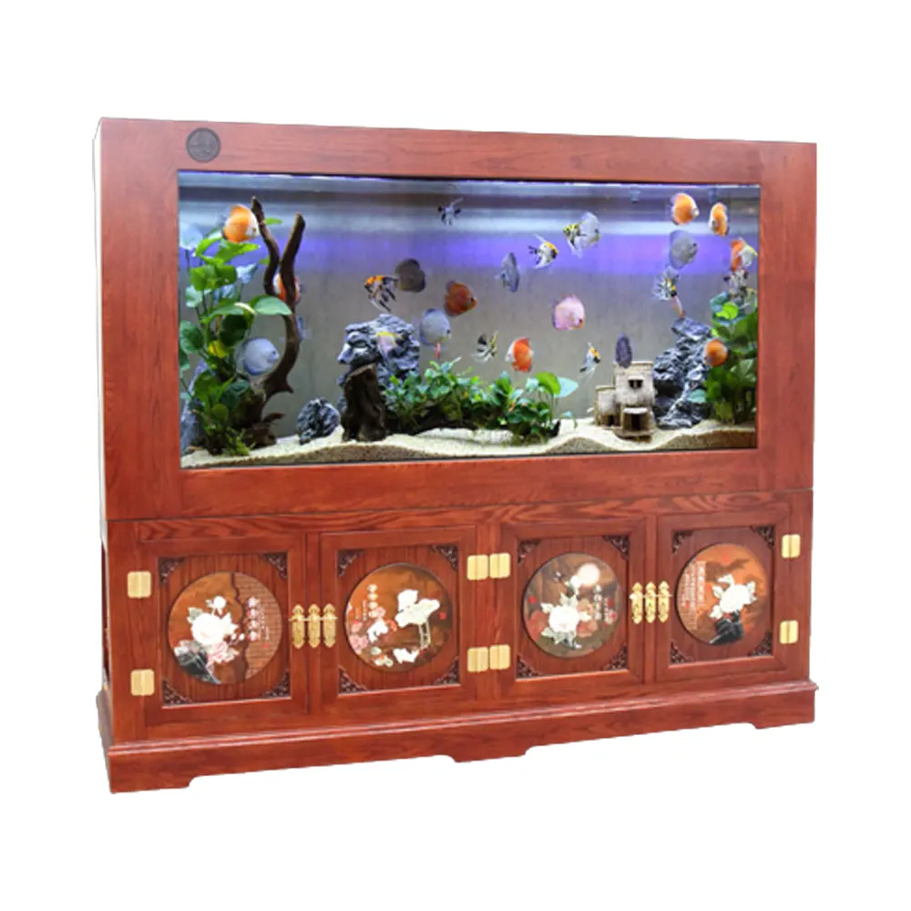 Wolize aquário de vidro ultra-branco, aquário de vidro, ecológico, tanque de grama, sala de estar, tanque de peixes pequenos