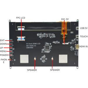 Amazon Hot Sale 10,1 Zoll mit HD-MI Display für Raspberry Pi Touchscreen mit 1280x800 Auflösung für Windows Raspbian OS