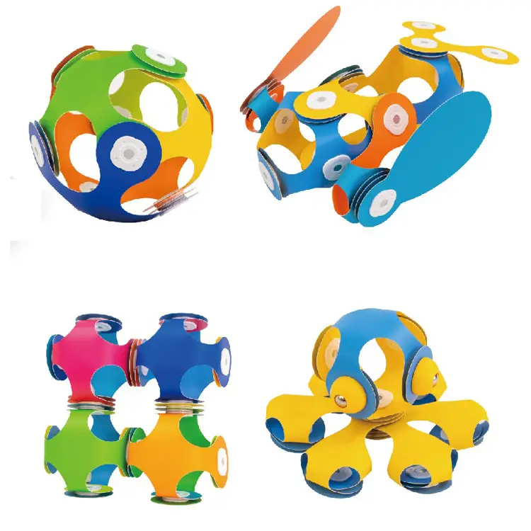 16 Stück Magnetfliesen Kinderspielzeug DIY STEM pädagogisches Baustein Spielzeug andere Blöcke flexible Magnetfliesen Clixo Kunststoff Weichspielzeug