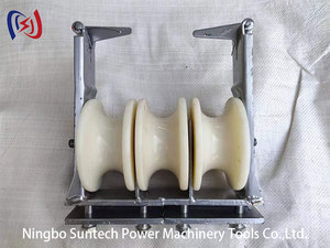 Unique Design Small Bore Conductor Three Sheaves <strong>Stringing</strong> <strong>Block</strong> Customizable OEM Nylon Pulley Aluminium Cable Power Roller - Product Image 2