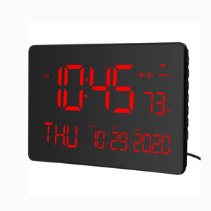 Termómetro digital con sensor de humedad, medidor de temperatura digital electrónico montado en la pared, pantalla de hora y fecha para exteriores - Product Image 1