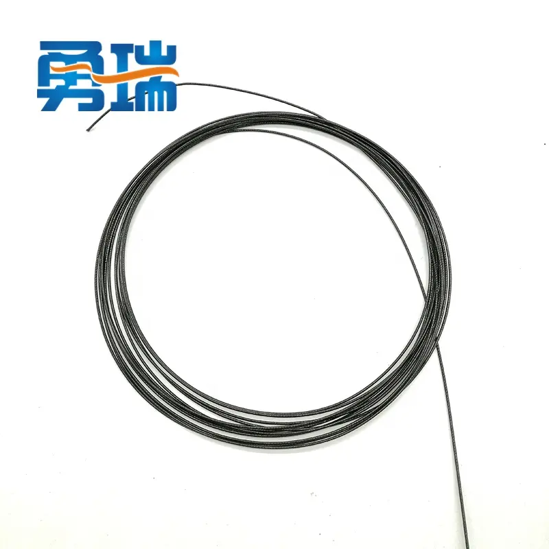 Cable negro de acero inoxidable 304, cuerda de alambre de 1,2mm, 7x7, de calidad resistente recubierta de nailon, envío rápido