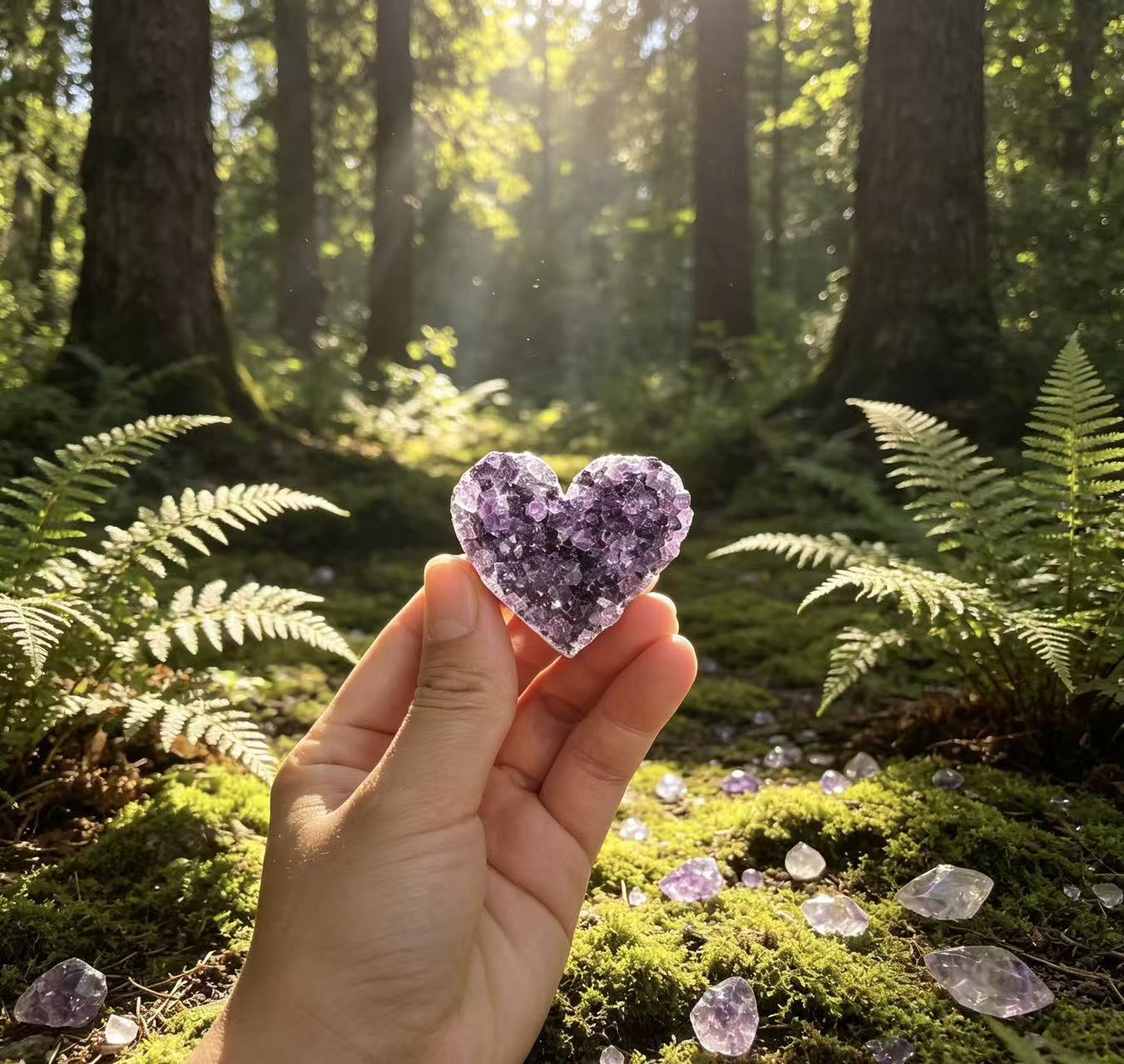 coeur d'amas d'améthyste