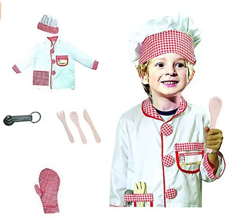 Disfraz de Halloween, niño pequeño, sombrero de chef, conjunto de delantal