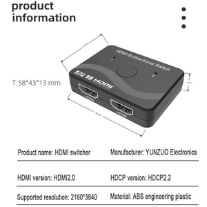 hdmi <strong>Splitter</strong> Extender <strong>1</strong> in <strong>2</strong> Out 4k <strong>Splitter</strong> hdmi <strong>1</strong> X <strong>2</strong> Audio <strong>Switcher</strong> Extender Video hdmi <strong>Splitter</strong> <strong>1</strong> in <strong>2</strong> Out