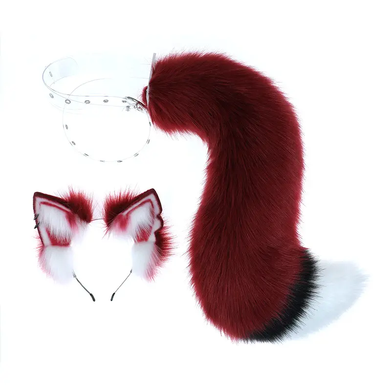 Wolf Fox Headwear Furry Jackal Ear Tail Props Cat Ear Headband Hecho a mano Anime COSPLAY Lolita Fox Costume