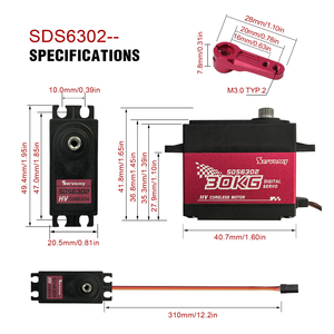 <span class=keywords><strong>Servo</strong></span> numérique sans balais SDS6302 HV 30KG à couple élevé 8.4V 0.10sec étanche IP67 pour voiture et avion 1/8 1/10 en métal - Product Image 3