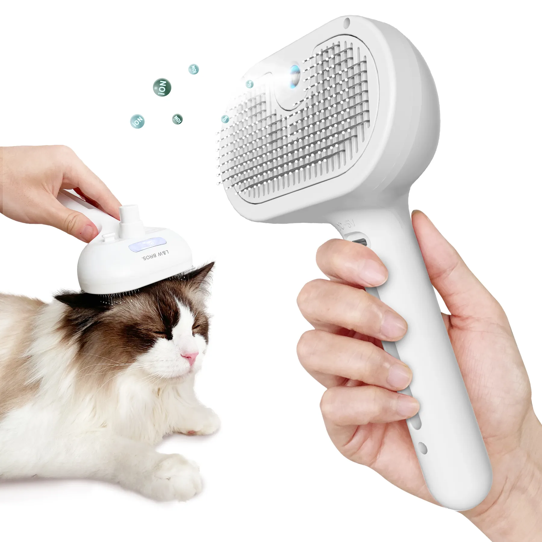 2024 nóng bán hơi nước mèo lược bàn chải vật nuôi tóc loại bỏ lược 3 trong 1 tự làm sạch điện mèo phun đổ Bàn Chải hơi nước
