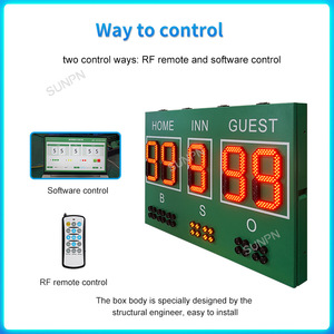 Led Softball Scoreboard Outdoor Electronic Baseball Scoreboard with RF <strong>Remote</strong> <strong>Control</strong> and <strong>Computer</strong> <strong>Software</strong> <strong>Control</strong> - Product Image 6