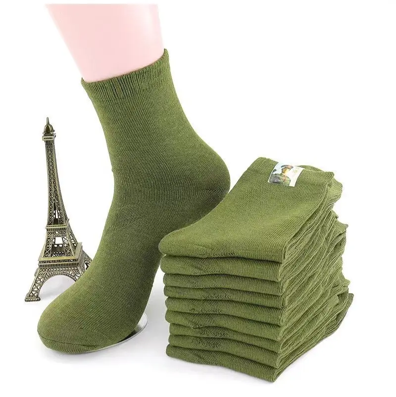 Jinteng Custom Made Cheap Price green socks worsted cotton socks manufacturing Green cotton sock
