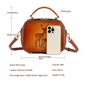Sevimli Fawn lüks hakiki deri çantalar askılı omuz çantası niş tasarım omuz çantası edebi ulusal tarzı Crossbody çanta - Product Image 6