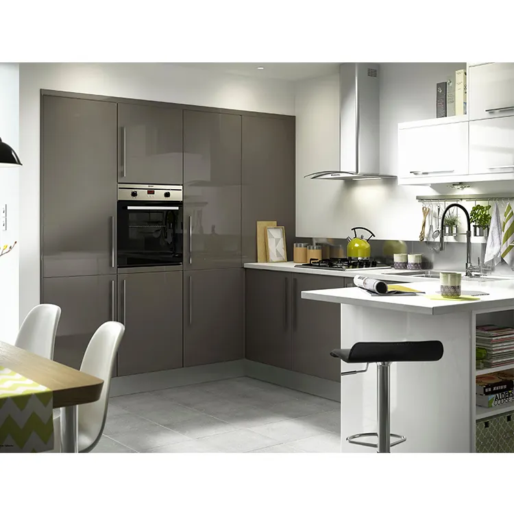 Custom Best Selling MDF kitchen units contemporary stainless steel kitchen cabinets