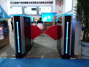 Fabrik preis 304 Edelstahl Voll automatischer Finger abdruck RFID-Karten zugangs kontroll system Klappen drehkreuz für Luft [Port & U-Bahn - Product Image 5