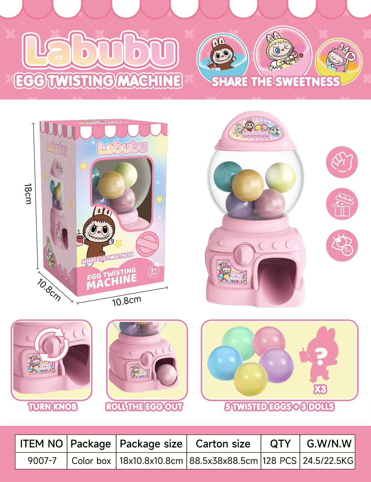 Machine à gashapon Labubu bonbons 9007-7