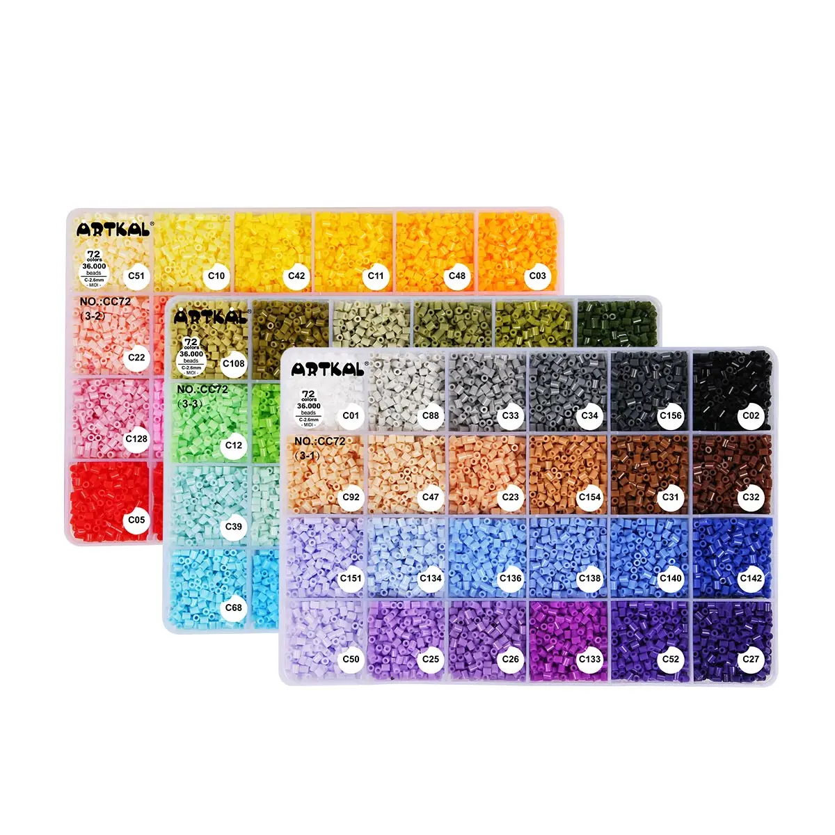 Wholesale 2022 Educational Toys CC72 Diy Fuse Beads Including 72 Color Artkal Mini Fuse Bead Box Set