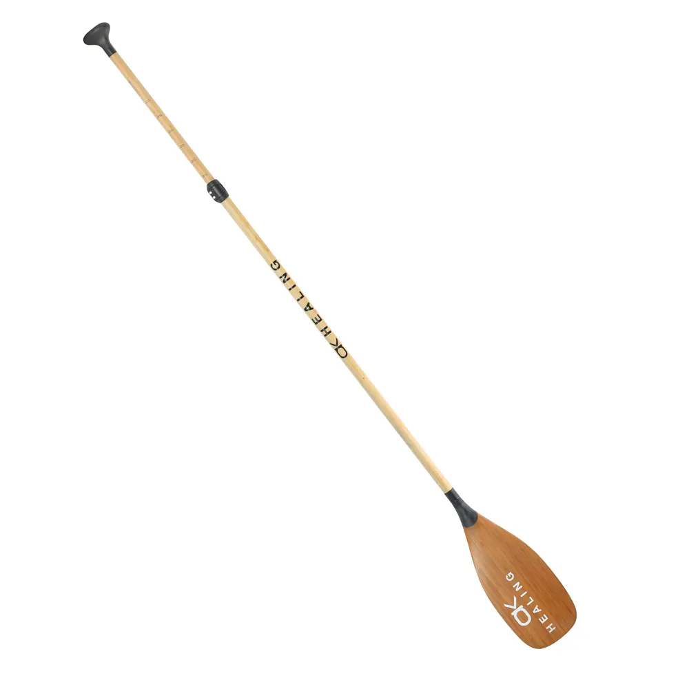 Remo de remo de pelúcia de bambu, material de fibra de carbono 3 seções, 620g leve, remo ajustável 180-15cm