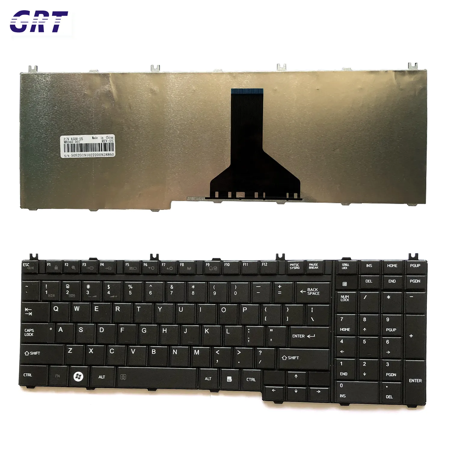 Clavier d'ordinateur portable de haute qualité pour TOSHIBA Satellite L355 L355D L550 L550D L555 L555D US noir