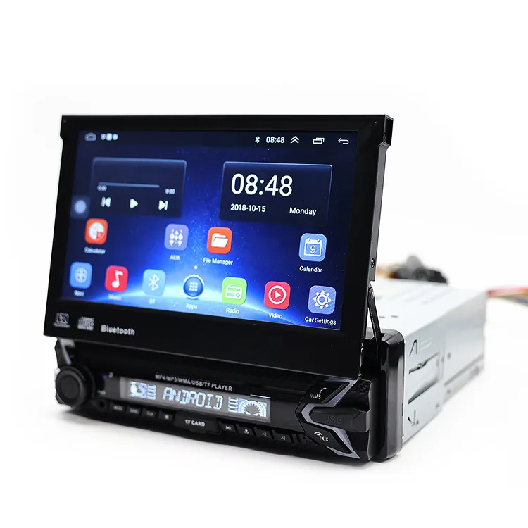 Android 10 Single Din Automatisch Einziehbarer Touchscreen WIFI GPS USB Entertain ment DVD-Player für Auto Autoradio
