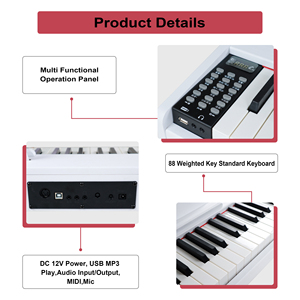 88 Toetsen Touch Response <span class=keywords><strong>Midi</strong></span> Elektrisch Orgel & Elektronische Piano Houten Toetsenbord Met Usb Mp3 Functie Gewogen Toetsen - Product Image 4