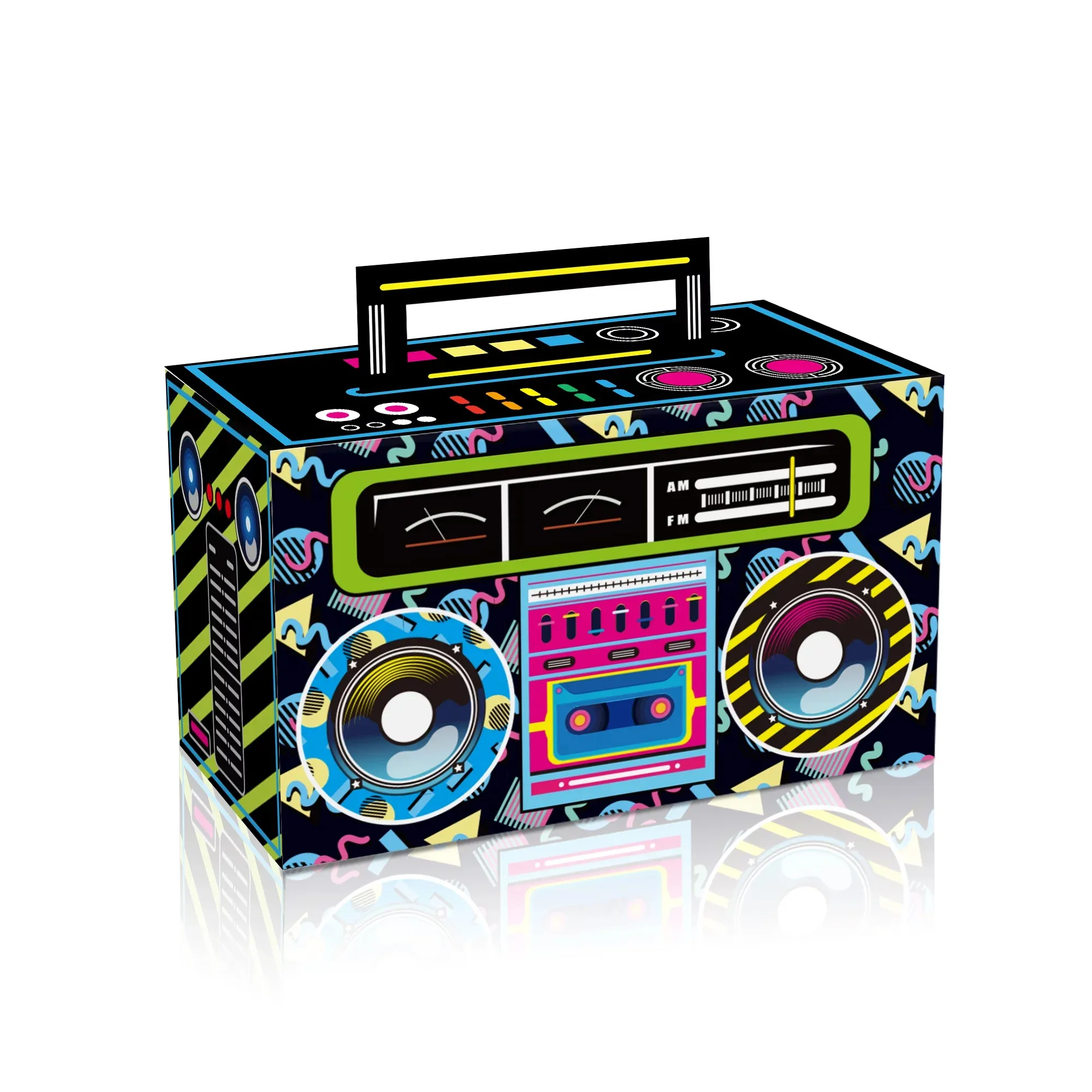 80S 90S Noveltyกล่องBoomboxes Propวิทยุตกแต่งตารางCenterpiecesตกแต่งสําหรับRetro Theme Hip Hop Partyโปรดปราน