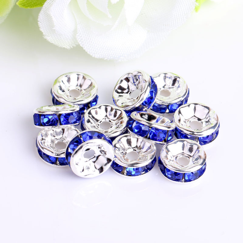 Bleu roi à bords droits plaqué argent