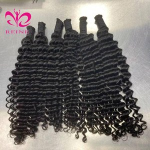 Boho örgü derin kıvırcık için toptan insan saçı derin dalga hiçbir atkı brezilyalı Remy saç ekleme 100 gram özelleştirilmiş renk olabilir - Product Image 6