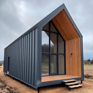 Lüks modüler entegre küçük ev kitleri Carport veya Park kullanımı için prefabrik açık ahşap Treehouse kaplardan yapılmış
