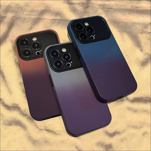 シンプルなデザインiPhone15 Pro Max 14 13 12 11 XSXRグラデーションカラーフロスト耐衝撃カバー用大型ウィンドウ電話ケース - Product Image 1