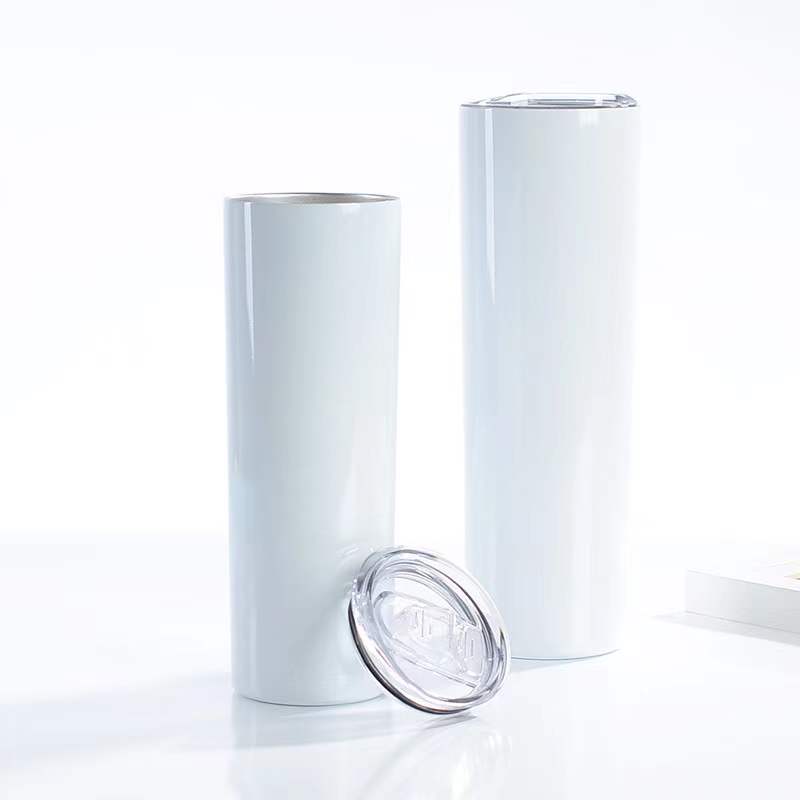 30OZ white with metal straw