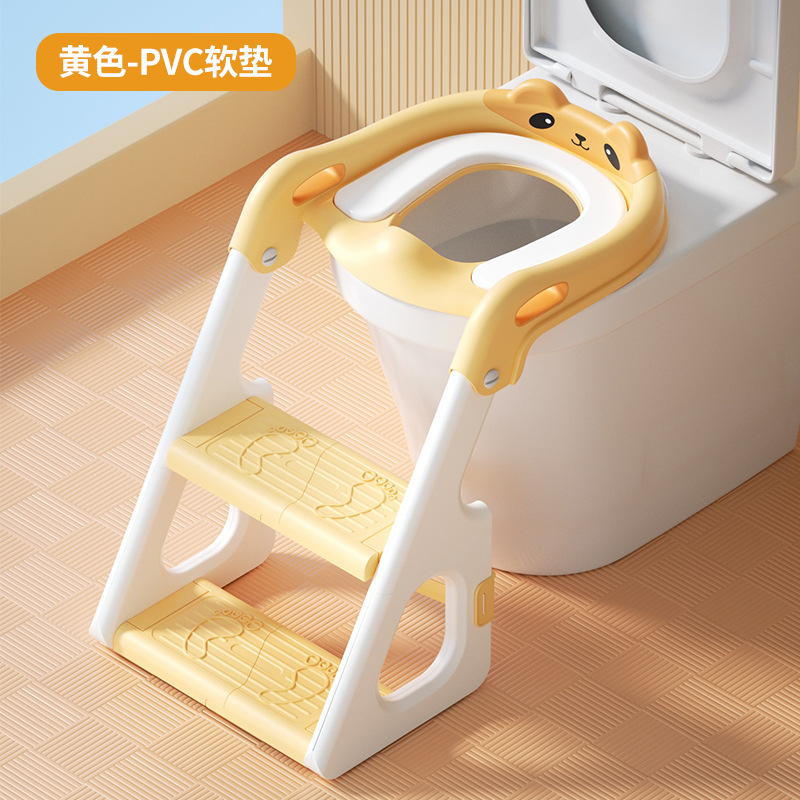 แผ่นรองคลานนุ่ม PVC สีเหลือง ลายหมี (2-in-1)