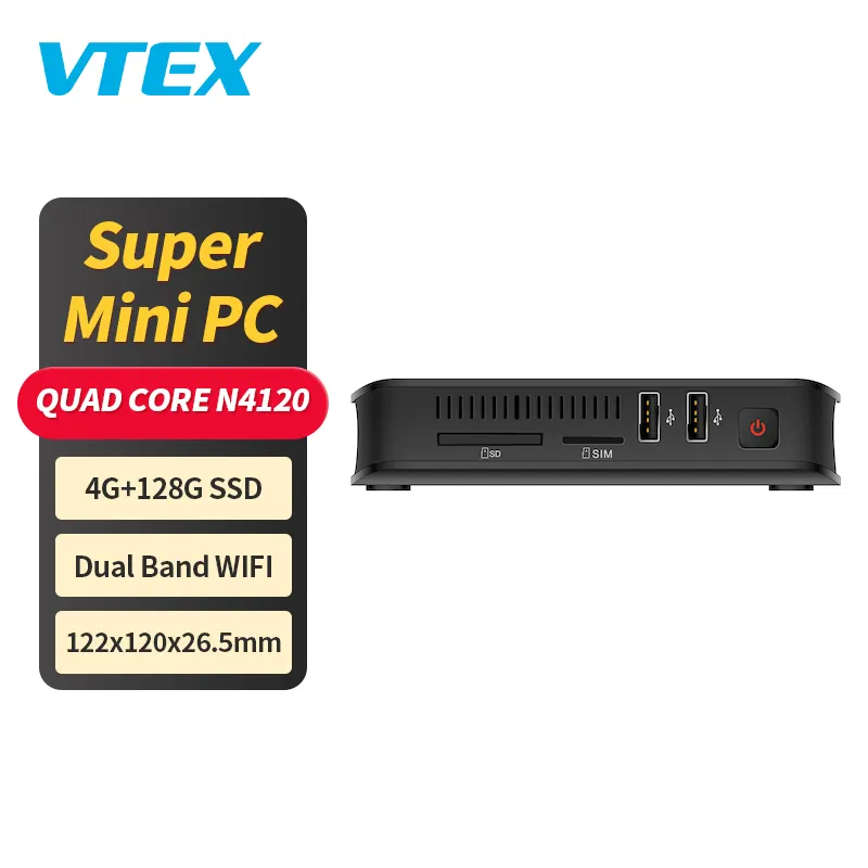 VTEX ucuz fansız Ordinateur OPS PC Mini bilgisayar PC OEM güvenlik duvarları NUC VGA Rj45 USB 3.0 WiFi hepsi bir arada mini PC taşınabilir ucuz