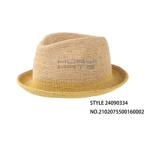 Huayi marka yaz kısa ağız Fedora rafya tığ hasır şapkalar plaj için güneş şapkaları - Product Image 3