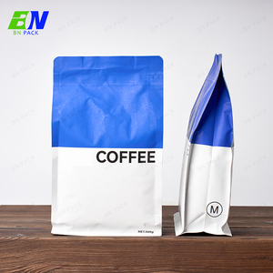 Bio Pla Custom Aluminum Foil Coffee Bean Flat Bottom <strong>Bag</strong> with Valve 250g 500g <strong>1kg</strong> Kraft Paper Coffee <strong>Bag</strong> - Product Image 3