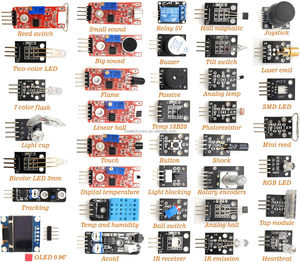 Componentes electrónicos 38 en 1 Kit de módulo de sensor Módulo de interruptor Reed Módulo de relé para Arduino Raspberry Pi Project