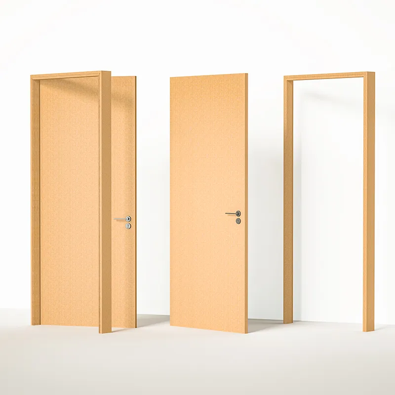 Puerta de China, la puerta empotrada de madera de núcleo semisólido de diseño simple MDF más barata con marco de puerta y arquitrabe para oficina y habitación de casa