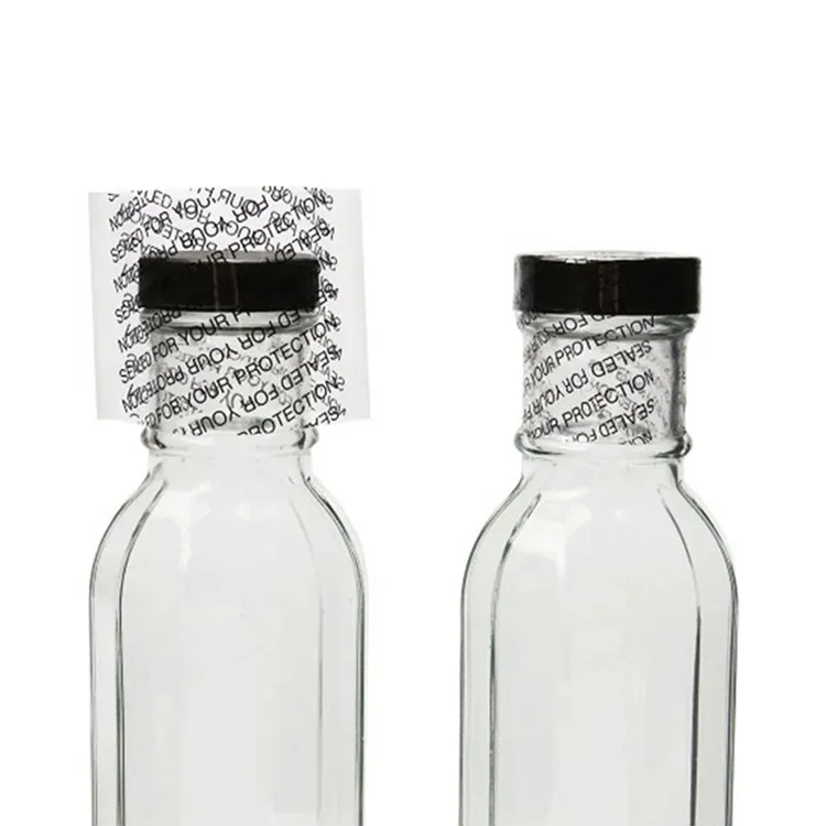 Bandas de envoltura termorretráctil personalizadas de pvc para botellas de plástico, frascos de vidrio con estampado perforado para cuello, sello transparente caliente, etiquetas de banda retráctil