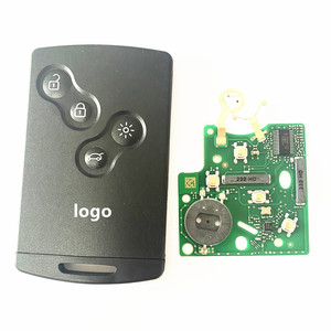 4ボタンスマートカードカーキーPCF79534Aチップ433Mhz for Renault Clio4 Captur Passive Keyless Go Entry Remote HandsFree - Product Image 1
