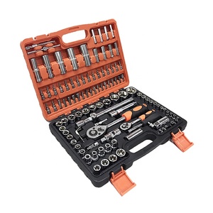 <strong>Box</strong> <strong>Wrench</strong> 108PCS Socket Set with Ratchet <strong>Handle</strong> Portable Plastic <strong>Box</strong> 1/4&quot;, 1/2&quot; CRV 108PCS Mechanics Tool Set