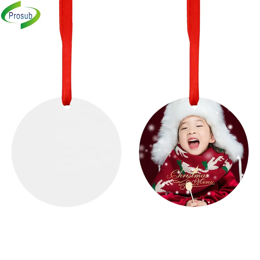 Prosub en blanco sublimación suministros de decoración de Navidad adornos de hoja de aluminio de adorno de Navidad blanco