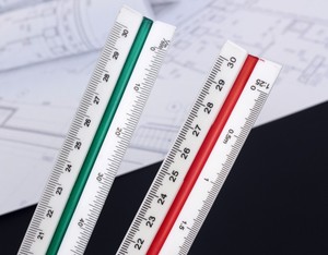 12 "mimari ölçekli cetvel alüminyum mimar ölçekli mimarlar için üçgen ölçekli cetvel, Draftsman - Product Image 6