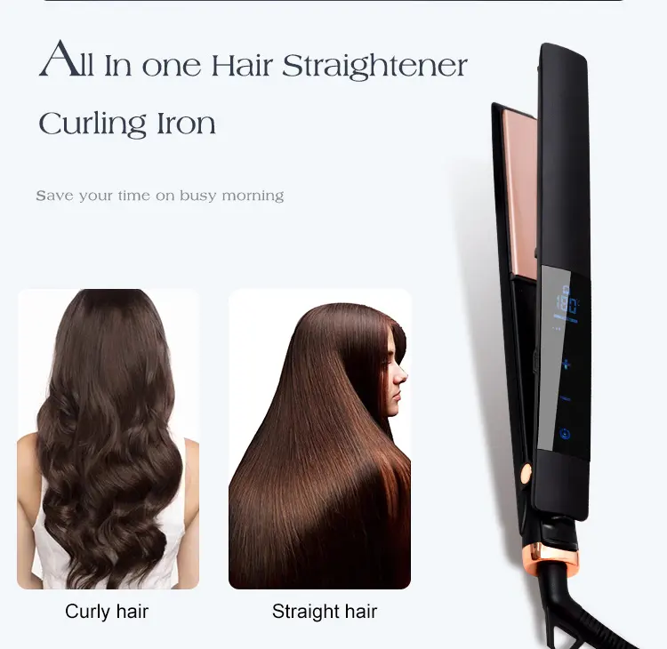 450F Multifunctionele Stoom Styler Keramische Toermalijn Flat Iron Mini Krultang En Stijltang