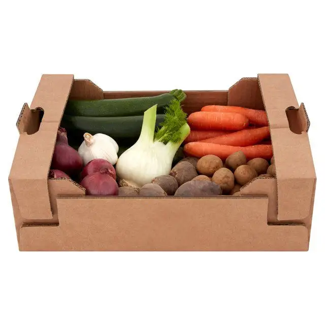 Caixa de papel de embalagem para frutas e vegetais, caixa de embalagem de papelão para tomate, laranja, apple