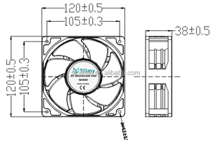 12038D High Flow 120*120*38mm DC Axial Cooling Fan 12038 Electric Power Source OEM &amp; ODM Customized Support - Product Image 5