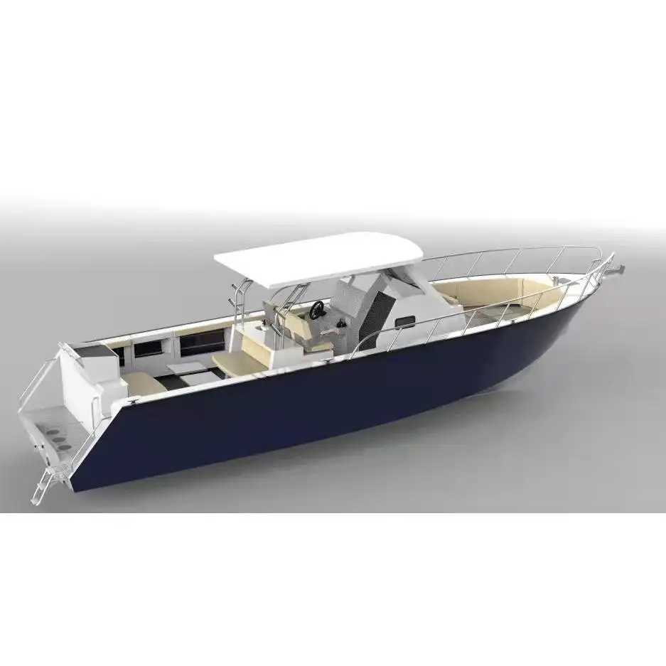 CE belgeli alüminyum tekne 33ft 11m lüks yat yeni merkezi konsol kaynaklı plaka alüminyum balıkçı teknesi günlük gezi