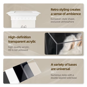 Labub Roman cột cơ sở hiển thị hộp Tổng lãnh thiên thần lớn Acrylic đứng trong suốt chống bụi bí ẩn hộp lưu trữ thu - Product Image 5